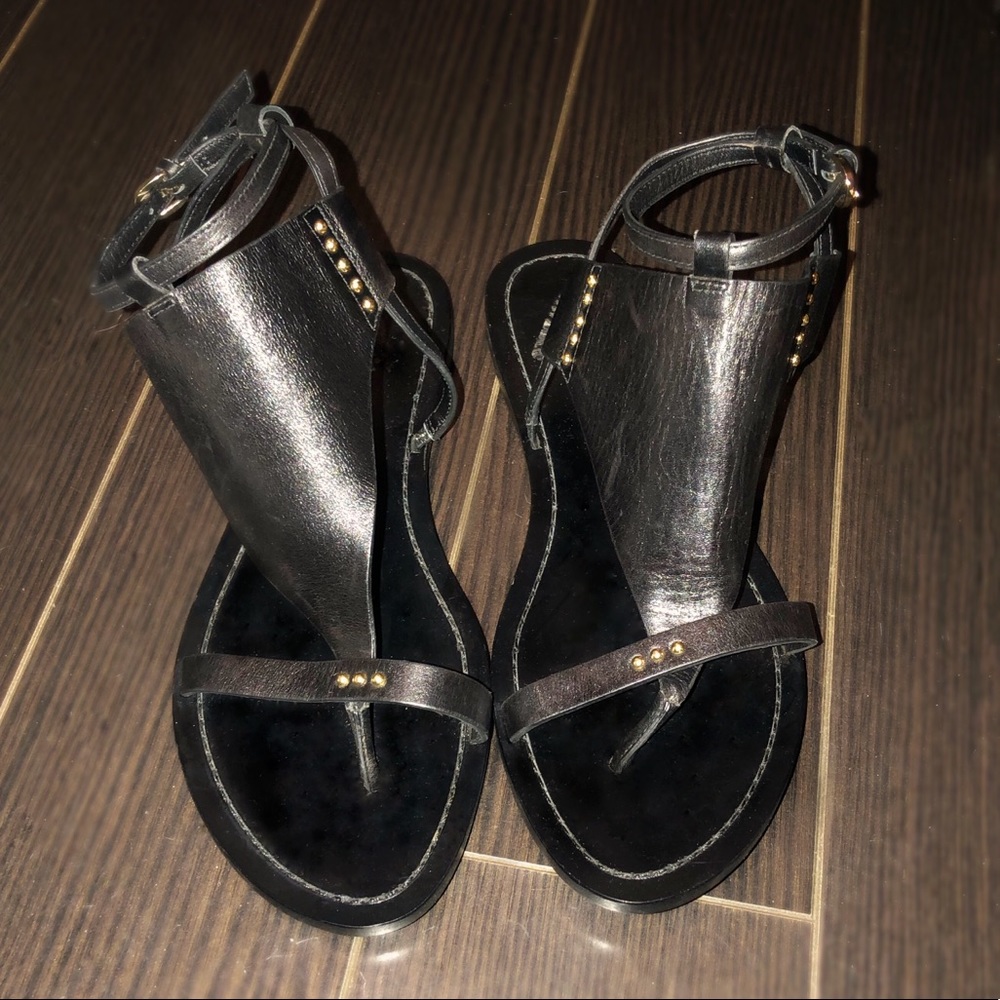 Sigerson Morrison Smeast Black Leather Sandals sz9